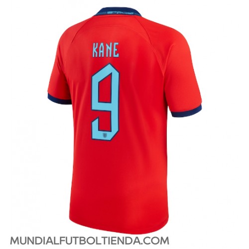 Camiseta Inglaterra Harry Kane #9 Segunda Equipación Replica Mundial 2022 mangas cortas